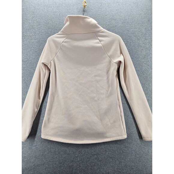 Apana Womens Fleece Lined Sweater Size XS Pink Asymmetrical Zip Mock Neck - Picture 7 of 7